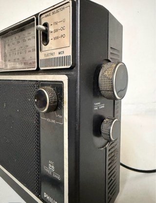 Radio Cassette Philips Vintage Negro/Plata