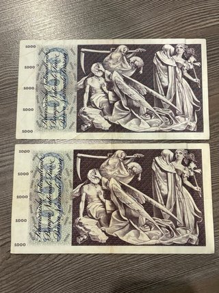 Billetes antiguos de Francos Suizo