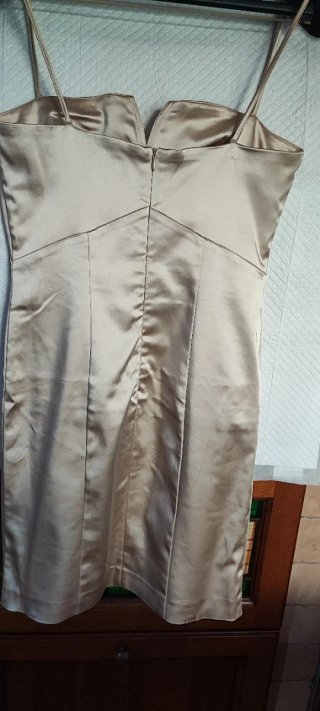Tubino elegante spalle scoperte zip di chiusura