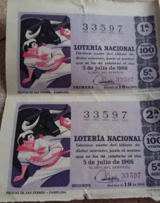 Lotería Nacional Billetes Antiguos 1968