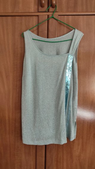 Camiseta tirantes fiesta plateado