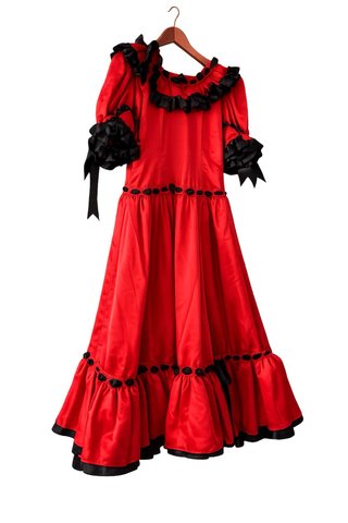 Traje de Flamenca Rojo con Volantes