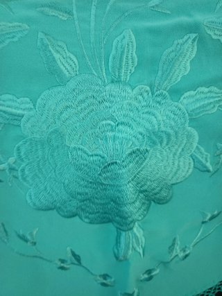 Mantoncillo Flamenco Bordado Teal
