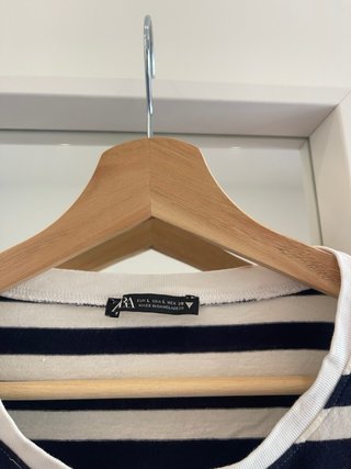 Camiseta Zara Rayas Azul y Blanco Talla L