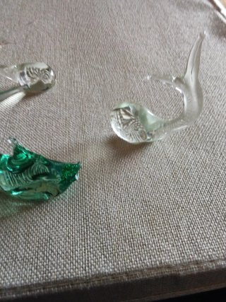 3 pesci in vetro decorativi