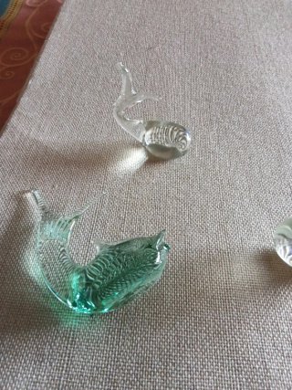 3 pesci in vetro decorativi