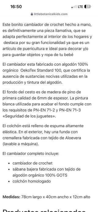 Cesta cambiador crochet bebé