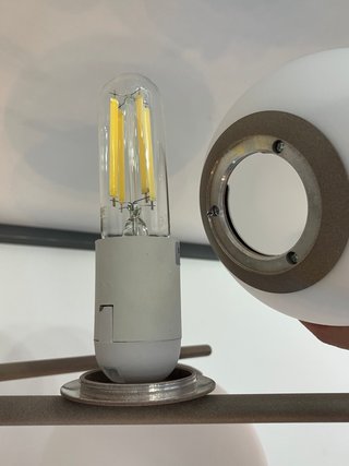 Lampada soffitto metallo vetri sfera bianco