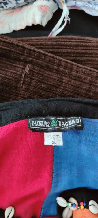 Falda larga étnica multicolor