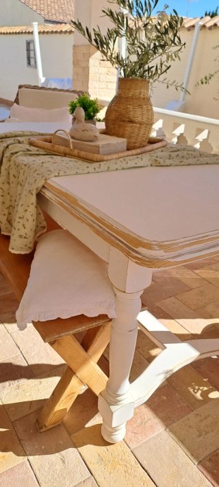 Mesa de madera abatible de comedor, cocina, terraz