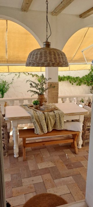 Mesa de madera abatible de comedor, cocina, terraz