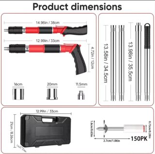 Pistola Remachadora Clavos Varilla Extensión