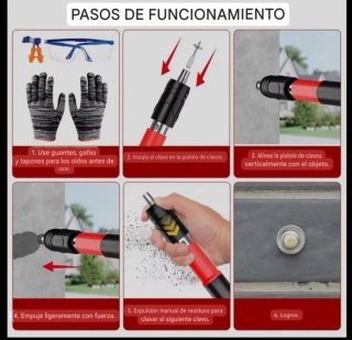 Pistola Remachadora Clavos Varilla Extensión