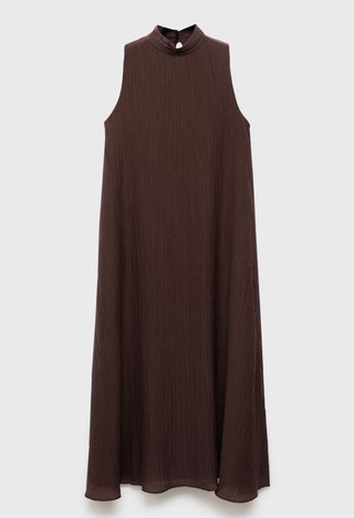 Vestido Mango Lyocell Marrón Talla S