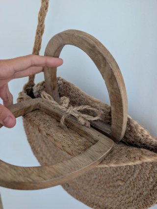 Bolso Cesta Redondo Yute de Zara