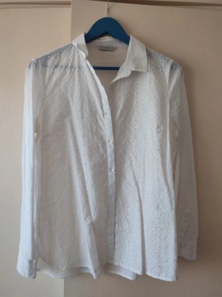 Camisa blanca bordada mujer Talla M