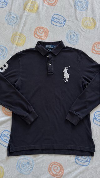 Polo Ralph Lauren Manga Larga Big Pony Azul Talla