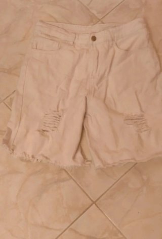 Pantaloncini uomo beige strappati tg S