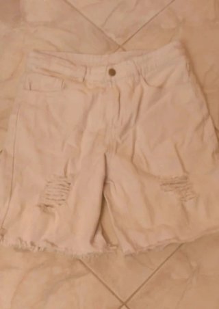 Pantaloncini uomo beige strappati tg S