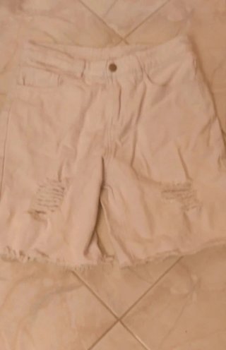 Pantaloncini uomo beige strappati tg S