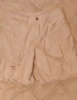 Pantaloncini uomo beige strappati tg S