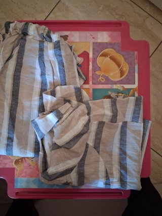 Completo lino donna taglia unica righe