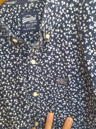 Camisa Superdry Azul/Blanca Talla XXL