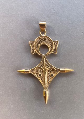 Colgante Cruz de Agadez en Oro 18K de los Años 60