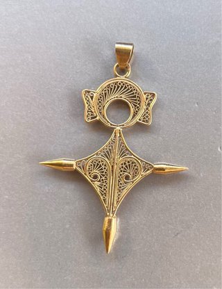 Colgante Cruz de Agadez en Oro 18K de los Años 60