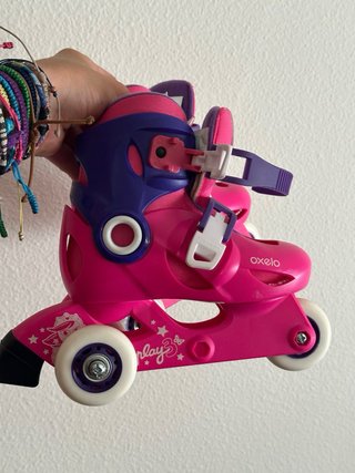 Patines Oxelo rosas y morados talla ajustable