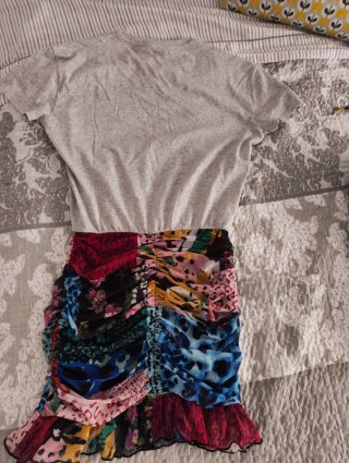 Vestido Desigual M/38/10 Gris Multicolor Nuevo