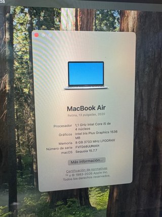 MacBook Air Retina 13 2020 Plata