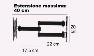 STAFFA Braccio Tv 14"A 55" Supporto Parete Monitor