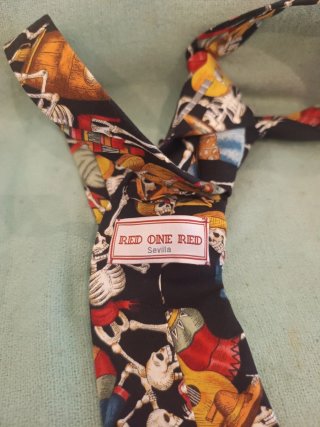 Corbata Negra Esqueletos Fiesta