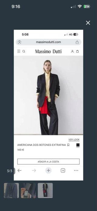 Americana Massimo Dutti Negra M