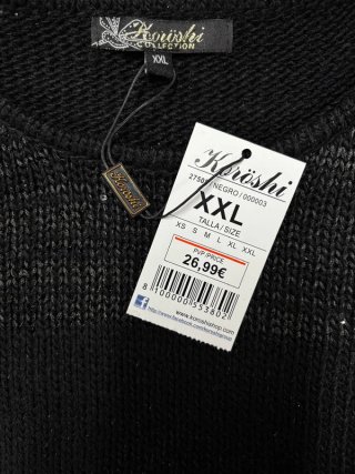 Jersey negro de punto Koröshi - NUEVO con etiqueta