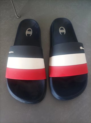 Chanclas Champion Tiras Azul Rojo Blanco