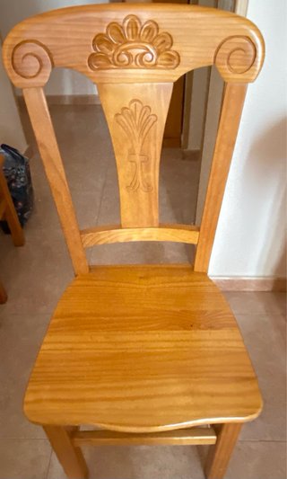 Mesa comedor extensible madera maciza + 6 sillas
