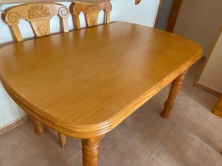 Mesa comedor extensible madera maciza + 6 sillas