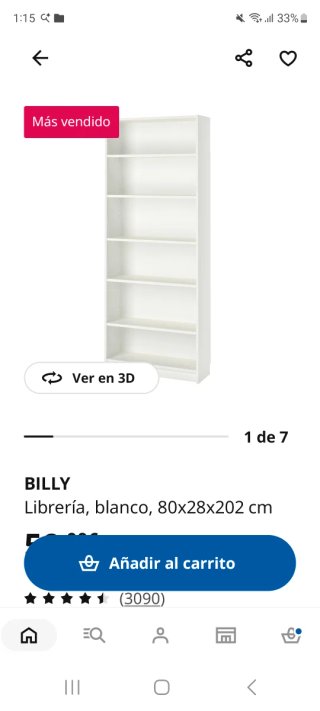Estantería Billy Blanca Ikea 80x28x202 cm