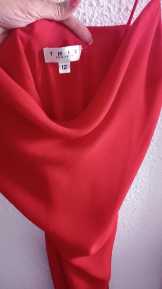 Vestido rojo satinado Trio New York vintage