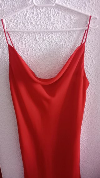 Vestido rojo satinado Trio New York vintage