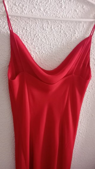 Vestido rojo satinado Trio New York vintage