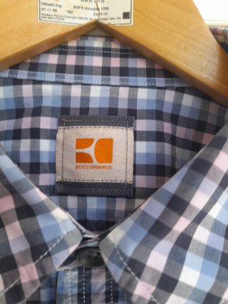 Camisa Boss Hombre XL Cuadros Azul Rosa