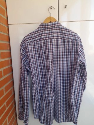 Camisa Boss Hombre XL Cuadros Azul Rosa