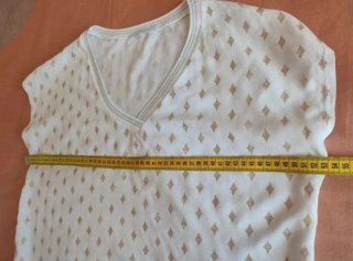 Blusa blanca mujer estampado rombos
