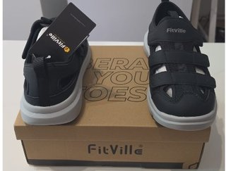 Sandalias Fitville Hombre Negro/Gris