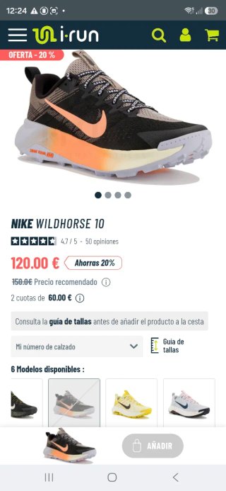 Nike REACT WILDHORSE 10 talla 47,5/31 cm