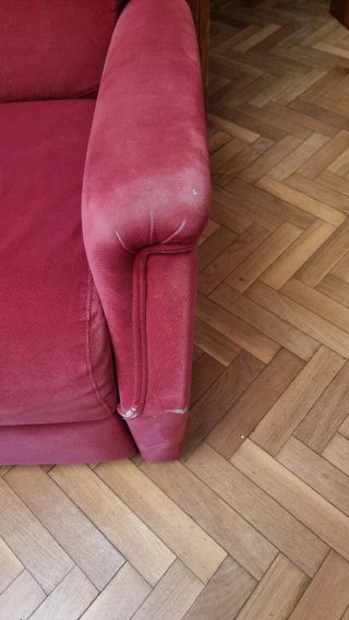 Sillón relax de tela rojo