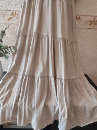 Vestido midi beige mujer talla única